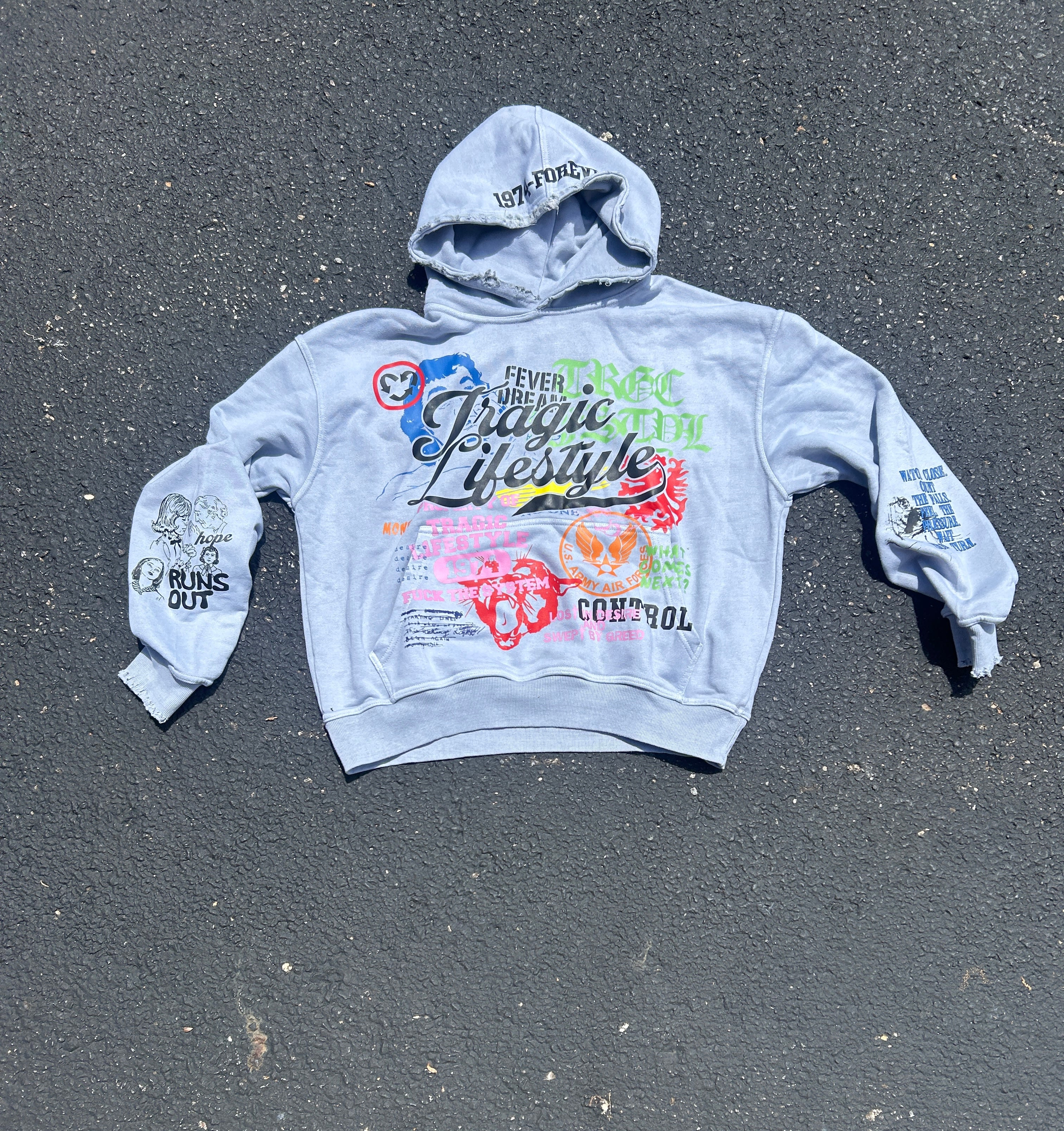 Grey pull over hoodie
