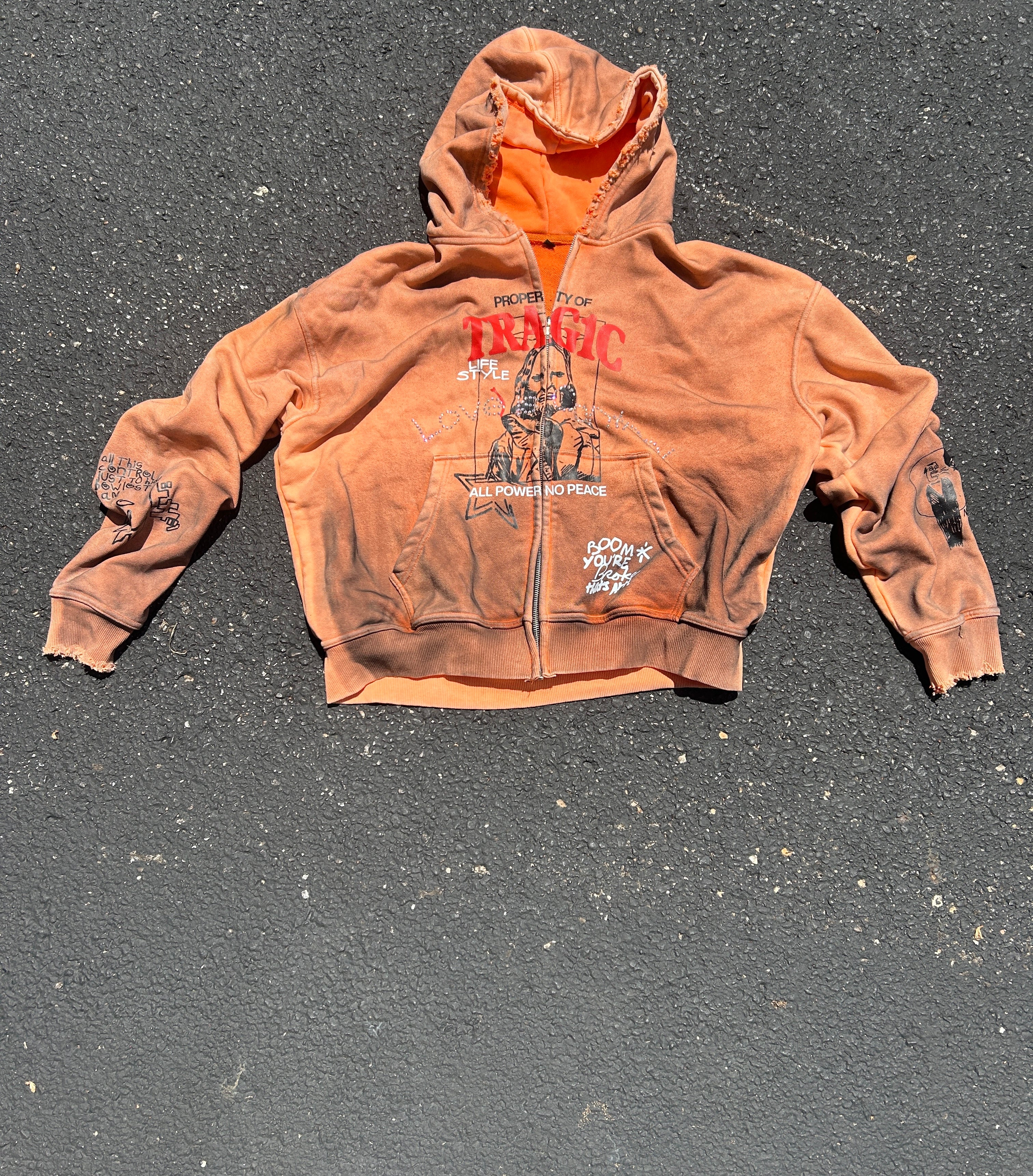 Orange zip up jacket