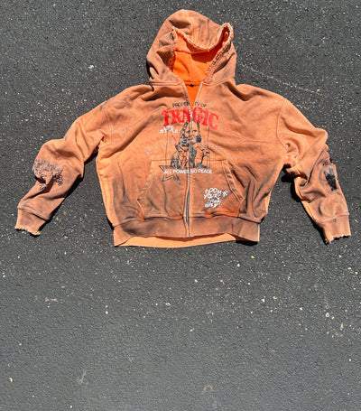 Orange zip up jacket